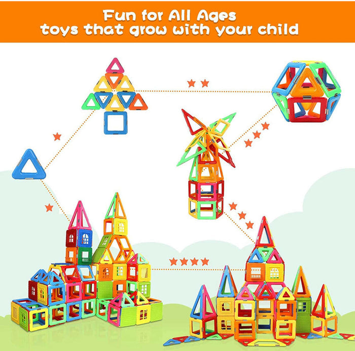 Upgraded Magnetic Blocks Tough Tiles STEM Toys for 3+ Year.