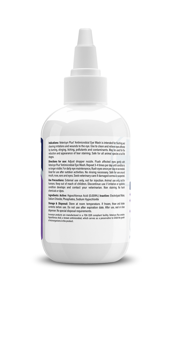 Vetericyn Plus Antimicrobial Eye Wash for Dogs & Cats, 3-ounce