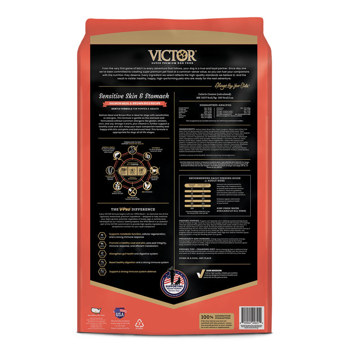 VICTOR Sensitive Skin and Stomach ‰ÛÒ Salmon Meal and Brown Rice Recipe 30lb