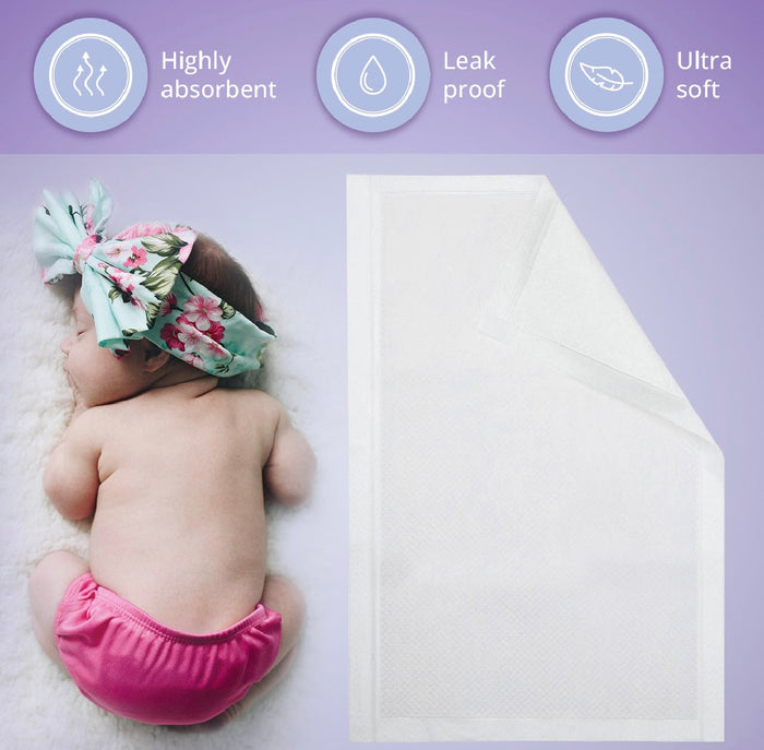 VidaMom Disposable Diaper Colored Changing Mats - Pack of 2 (40x60cm, 100 Pcs)