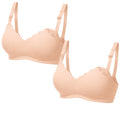 VidaMom Seamless Nursing Bra With Curvy Design (Nude) Pack Of 2