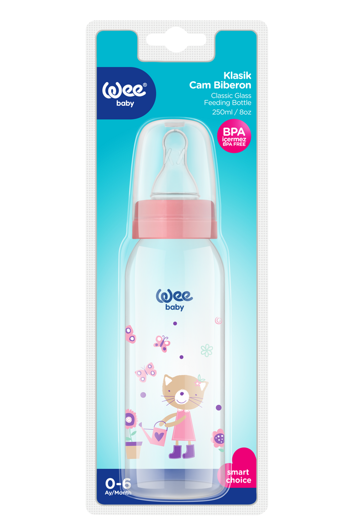 Wee Baby Glass Feeding Bottle (250ml)