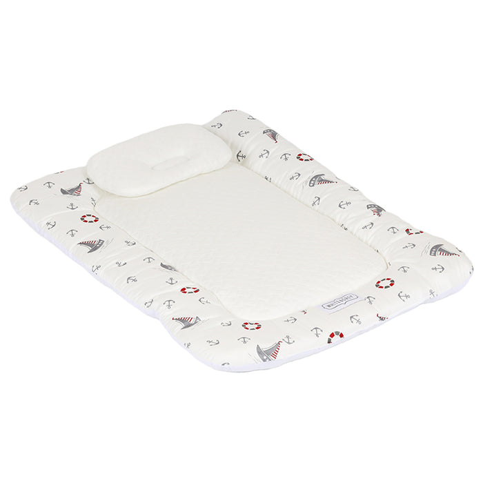 White & Grey Baby Mattress W/ Bamboo Paddings
