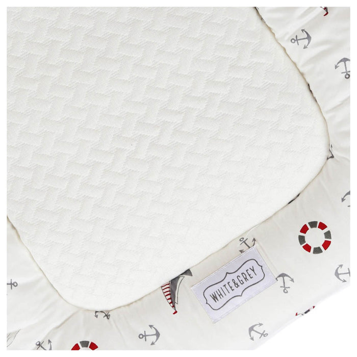 White & Grey Baby Mattress W/ Bamboo Paddings