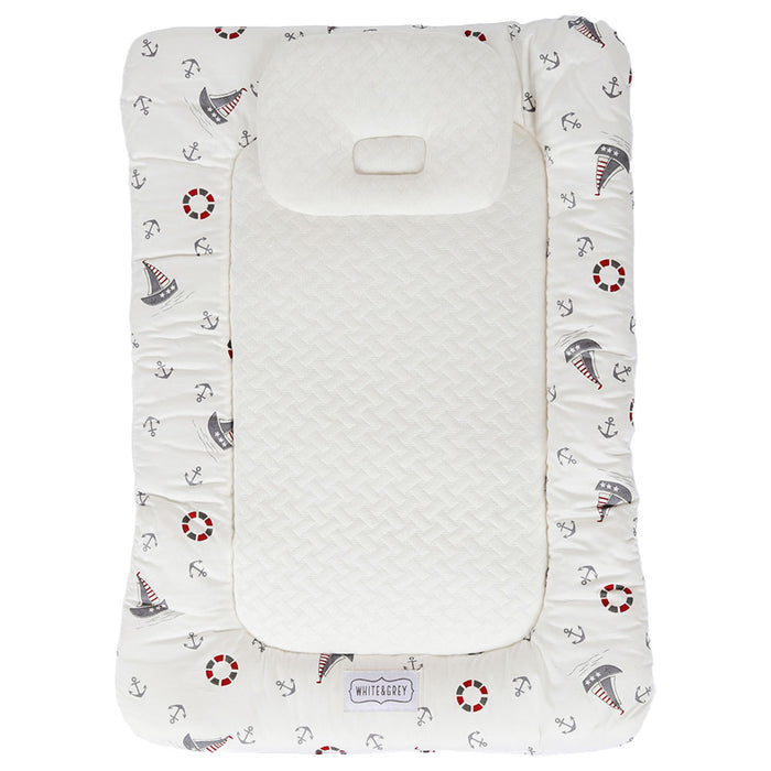 White & Grey Baby Mattress W/ Bamboo Paddings