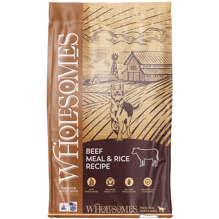 Wholesomes Beef Meal & Rice Recipe For Adult Dogs